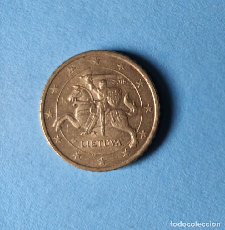 Monedas antiguas de Europa: LITUANIA 50 CENTIMOS 2015 - MBC. - Foto 1