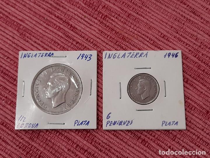 INGLATERRA, 2 MONEDAS DE PLATA 1943 Y 1946 (Numismática - Extranjeras - Europa)