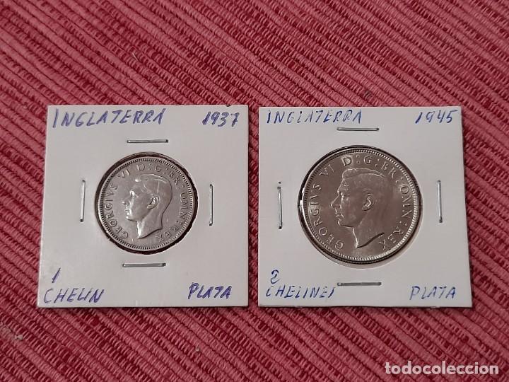 INGLATERRA, 2 MONEDAS DE PLATA 1937 Y 1945 (Numismática - Extranjeras - Europa)