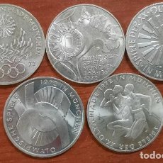 Monedas antiguas de Europa: 5 MONEDAS DE PLATA 10 MARCOS ALEMANES AÑO 1972. Lote 312432668