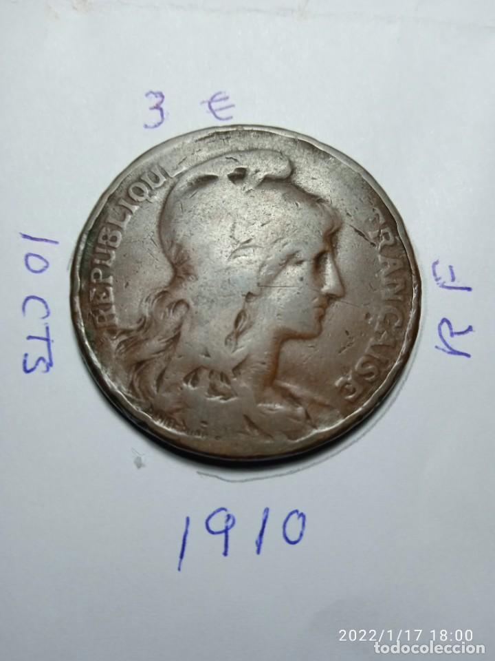 Monedas antiguas de Europa: Moneda de 10 c&eacute;ntimos Francia - Foto 1