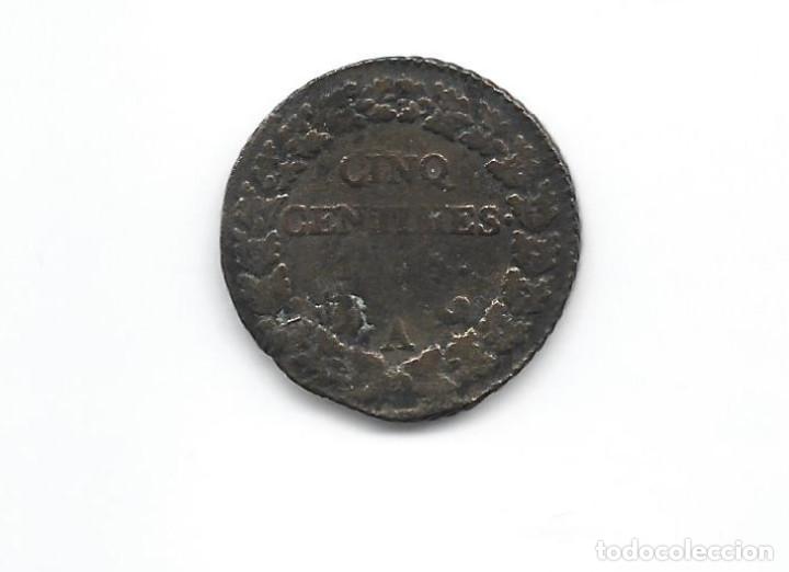 Monedas antiguas de Europa: FRANCIA- 5 CENTIMOS- AN 7/5 - Foto 2