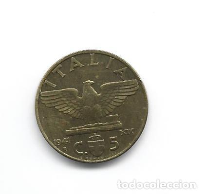 Monedas antiguas de Europa: ITALIA- 5 CENTISIMOS- 1941-XIX - Foto 2