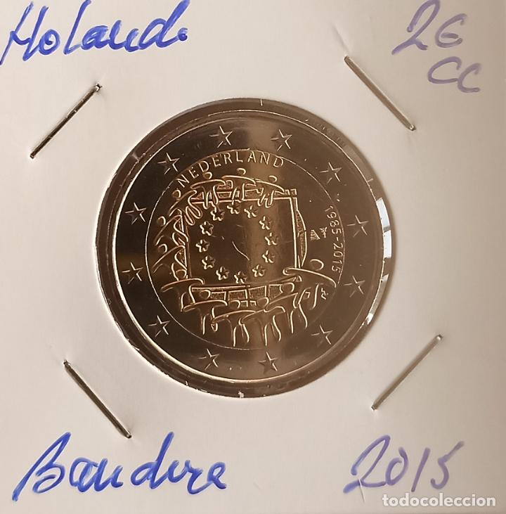 Old Coins of Europe: Moneda de 2&euro; cc, Paises Bajos 2015, Bandera, SC