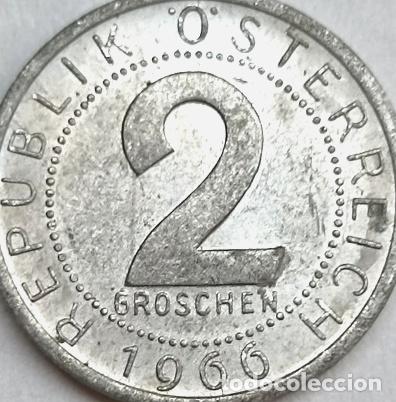 Monedas antiguas de Europa: moneda 2 groschen austria 1966 - Foto 1