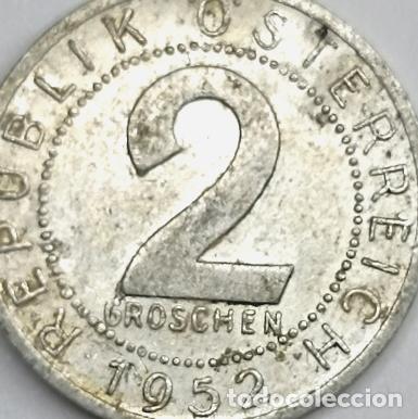 Monedas antiguas de Europa: moneda 2 groschen austria 1952 - Foto 1