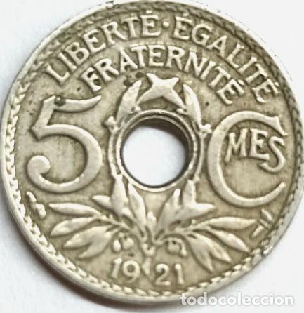 Monedas antiguas de Europa: moneda 5 centimos francia 1921 - Foto 1