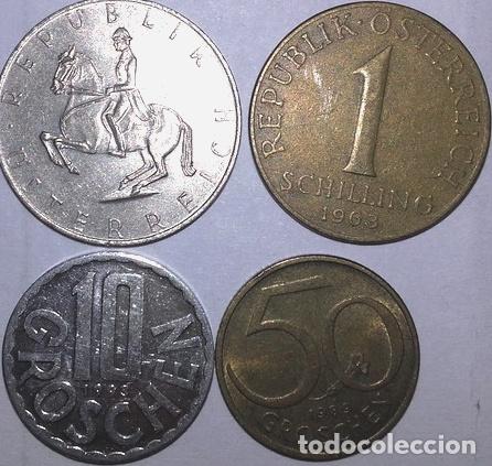 Monedas antiguas de Europa: 4 monedas de austria - Foto 1