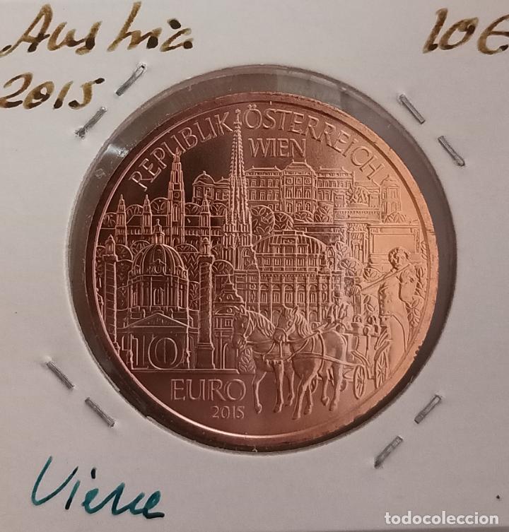 Monedas antiguas de Europa: Moneda de 10&euro; Austria 2015, Viena. - Foto 2