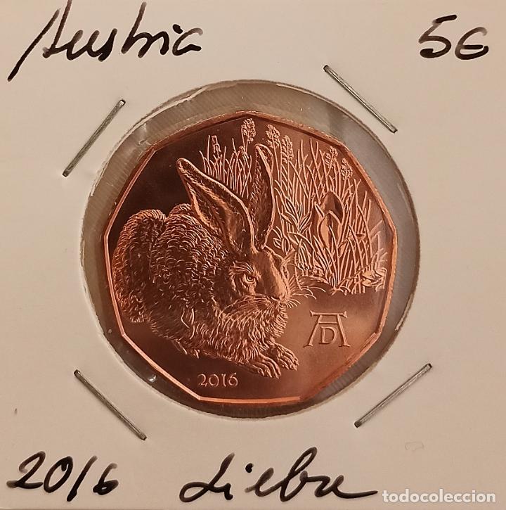 Monedas antiguas de Europa: Moneda de 5&euro; Austria 2016, Liebre. - Foto 1