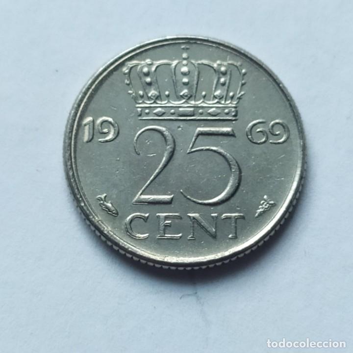 Monedas antiguas de Europa: ## Holanda 25 centimo 1969 ## - Foto 2