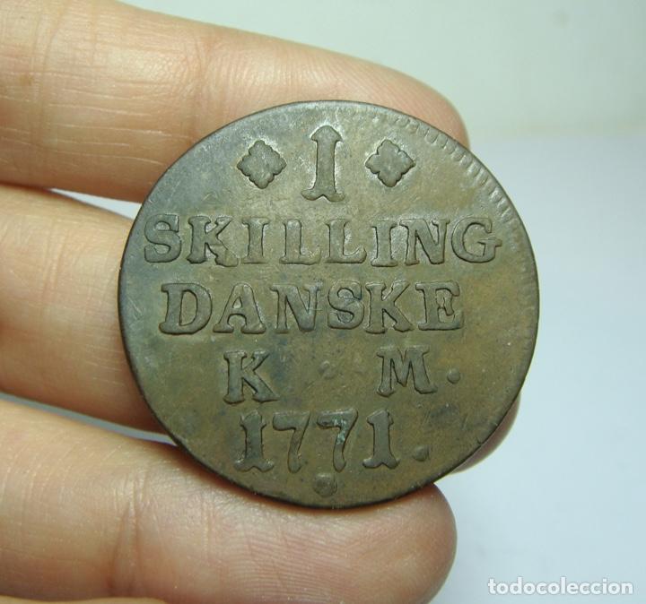 Monedas antiguas de Europa: 1 Skilling. Dinamarca - 1771 - Foto 1