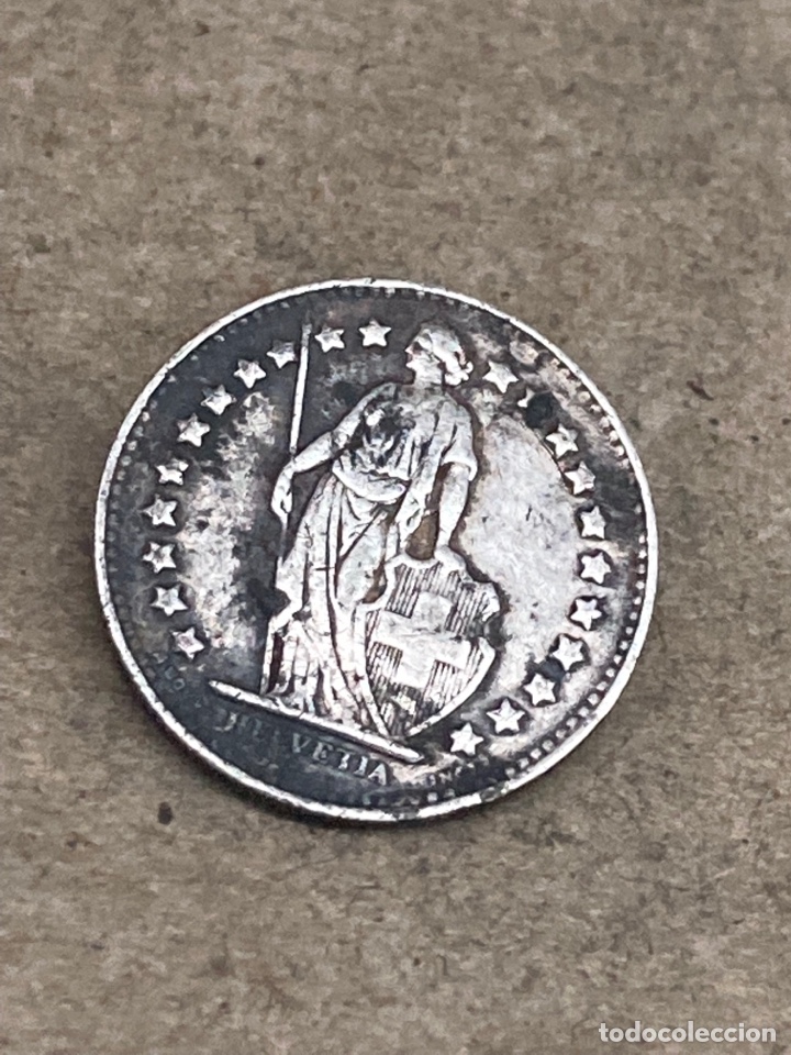 Monedas antiguas de Europa: Moneda de plata 1/2 Fr 1929 - Foto 2