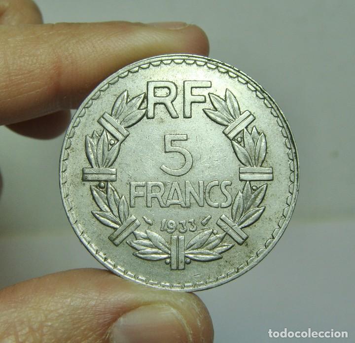 Monedas antiguas de Europa: 5 Francos. Francia - 1933 - Foto 2