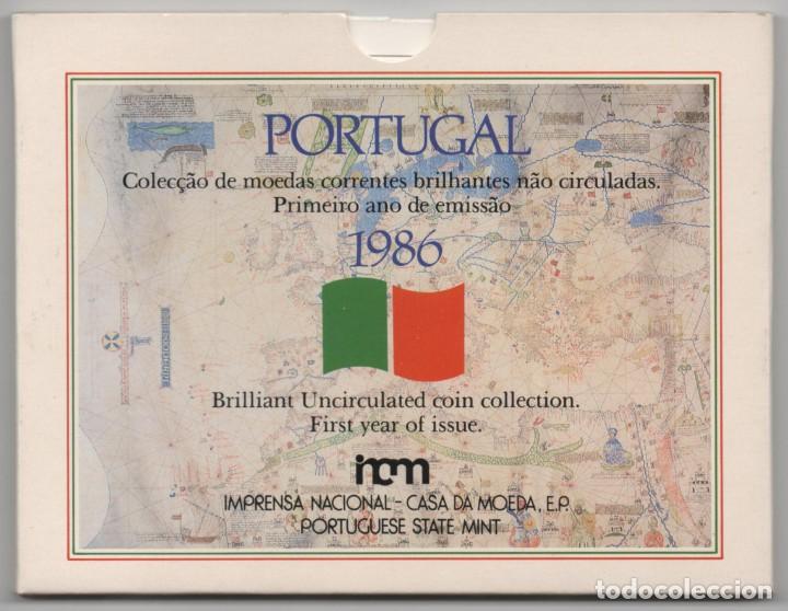 CARPETA PORTUGAL 1986 AÑO COMPLETO * COLECCION 5 MONEDAS BRILLANTES SIN CIRCULAR (Numismática - Extranjeras - Europa)