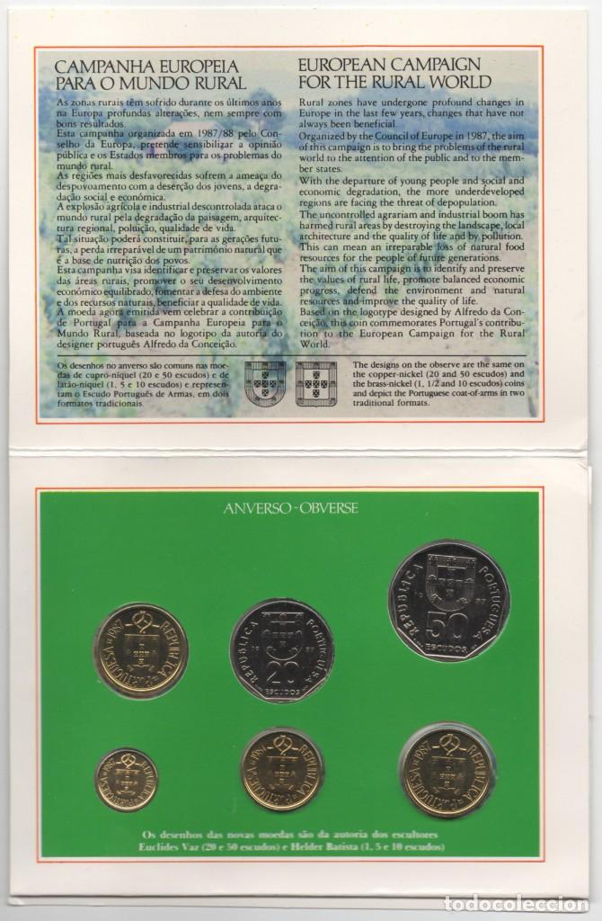 Monedas antiguas de Europa: CARPETA PORTUGAL 1987 AÑO COMPLETO * COLECCION 6 MONEDAS BRILLANTES SIN CIRCULAR - Foto 2 - 320710033