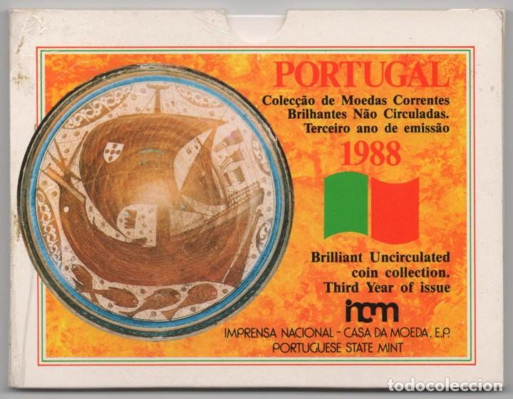 CARPETA PORTUGAL 1988 AÑO COMPLETO * COLECCION 5 MONEDAS BRILLANTES SIN CIRCULAR (Numismática - Extranjeras - Europa)