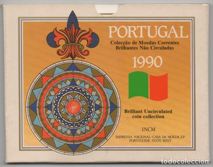 CARPETA PORTUGAL 1990 AÑO COMPLETO * COLECCION 6 MONEDAS BRILLANTES SIN CIRCULAR (Numismática - Extranjeras - Europa)
