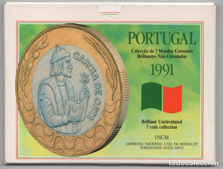 Monedas antiguas de Europa: CARPETA PORTUGAL 1991 AÑO COMPLETO * COLECCION 7 MONEDAS BRILLANTES SIN CIRCULAR - Foto 1 - 320710528