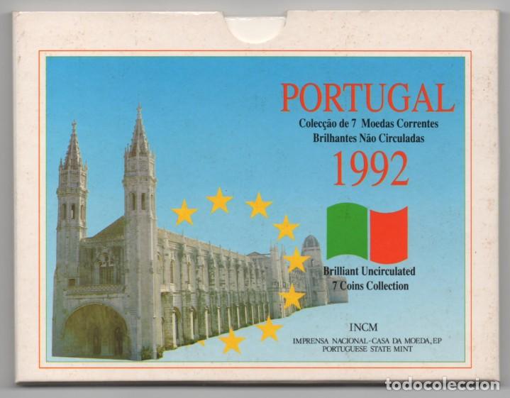 Monedas antiguas de Europa: CARPETA PORTUGAL 1992 AÑO COMPLETO * COLECCION 7 MONEDAS BRILLANTES SIN CIRCULAR - Foto 1 - 320710628