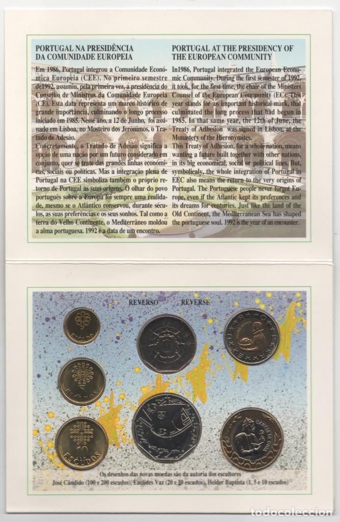 Monedas antiguas de Europa: CARPETA PORTUGAL 1992 AÑO COMPLETO * COLECCION 7 MONEDAS BRILLANTES SIN CIRCULAR - Foto 3 - 320710628