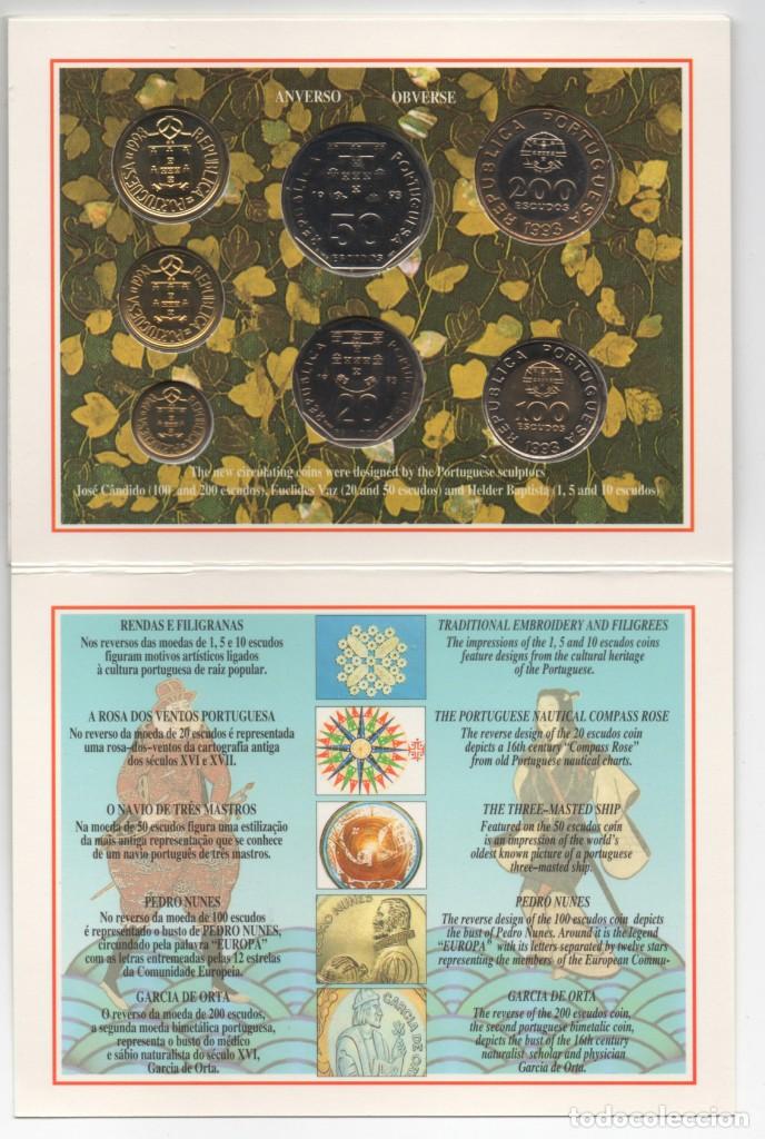 Monedas antiguas de Europa: CARPETA PORTUGAL 1993 AÑO COMPLETO * COLECCION 7 MONEDAS BRILLANTES SIN CIRCULAR - Foto 2 - 320710728