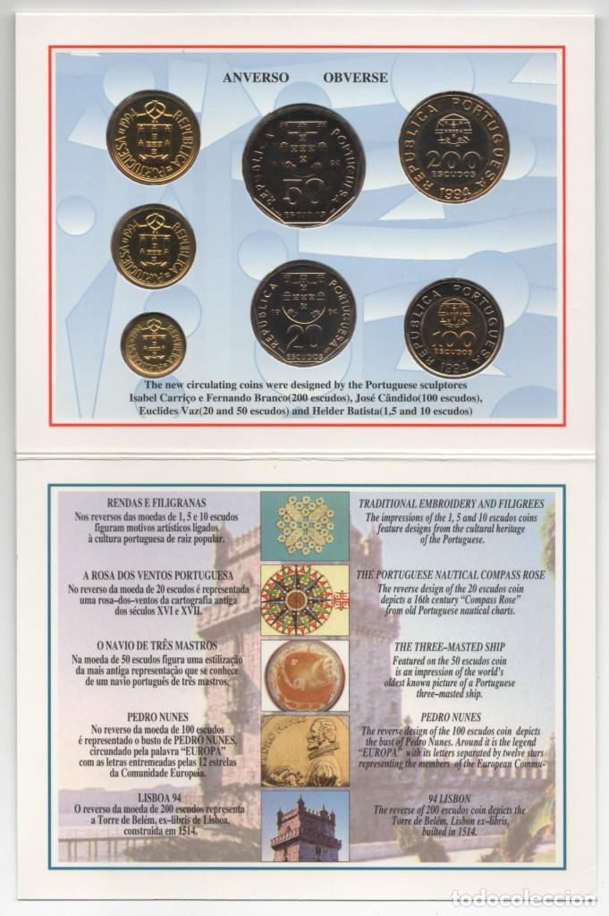 Monedas antiguas de Europa: CARPETA PORTUGAL 1994 AÑO COMPLETO * COLECCION 7 MONEDAS BRILLANTES SIN CIRCULAR - Foto 2 - 320710903