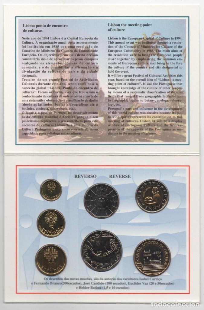 Monedas antiguas de Europa: CARPETA PORTUGAL 1994 AÑO COMPLETO * COLECCION 7 MONEDAS BRILLANTES SIN CIRCULAR - Foto 3 - 320710903