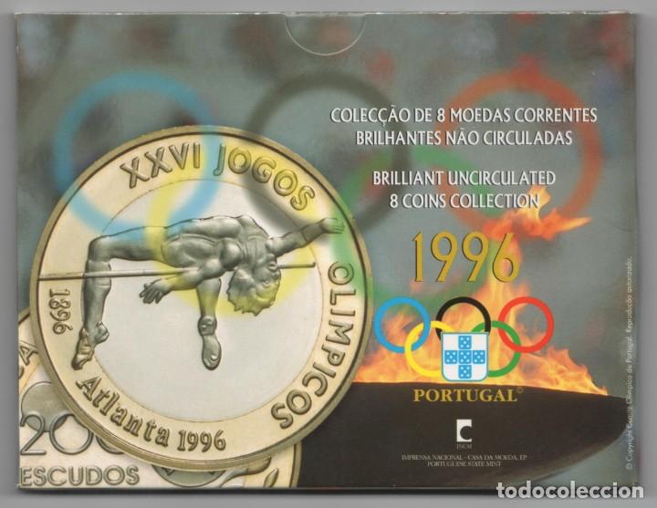 CARPETA PORTUGAL 1996 AÑO COMPLETO * COLECCION 8 MONEDAS BRILLANTES SIN CIRCULAR (Numismática - Extranjeras - Europa)