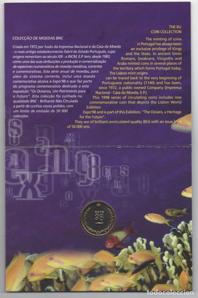 Monedas antiguas de Europa: CARPETA PORTUGAL 1998 AÑO COMPLETO * COLECCION 8 MONEDAS BRILLANTES SIN CIRCULAR - Foto 2 - 320711518