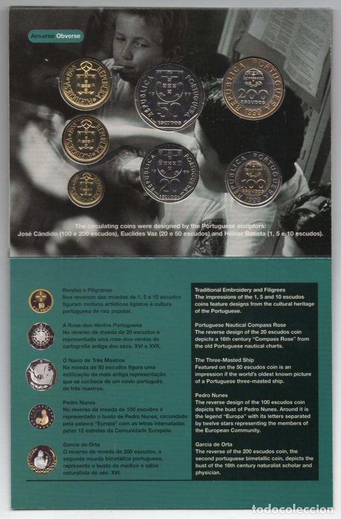 Monedas antiguas de Europa: CARPETA PORTUGAL 1999 AÑO COMPLETO * COLECCION 9 MONEDAS BRILLANTES SIN CIRCULAR - Foto 4 - 320711603