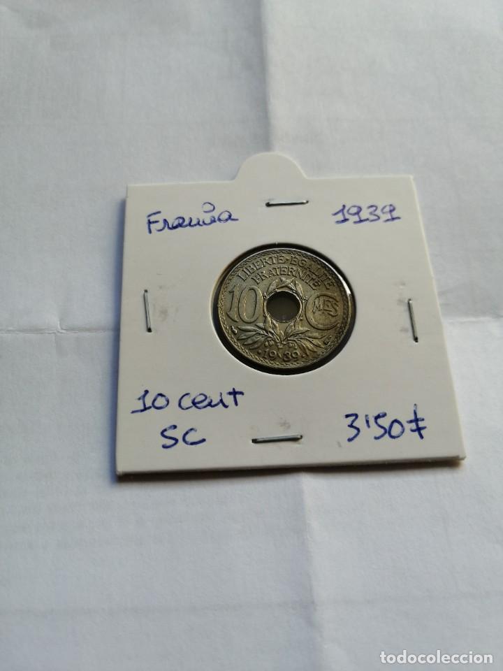 Monedas antiguas de Europa: Francia 10 cent 1939 sin circular - Foto 1
