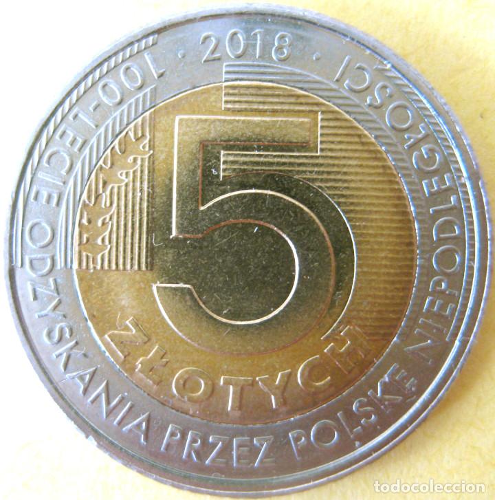 Monedas antiguas de Europa: Polonia, 5 Zlotych 2018 ''Centenario de la Independencia'',UC#104./ Sin Circular./ Foto est&aacute;ndar.