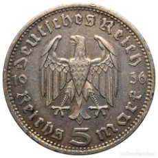 Monedas antiguas de Europa: 5 REICHSMARK - 1936 - CECA «D» (MÚNICH) - PLATA - KM# 86 - ALEMANIA NAZI (TERCER REICH). Lote 326260638