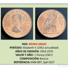 Monedas antiguas de Europa: MONEDA DE 1 PENNY (1967) (REINO UNIDO). Lote 242943500