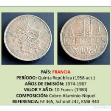 Monedas antiguas de Europa: MONEDA DE 10 FRANCS (1980) (FRANCIA). Lote 242943610