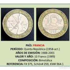 Monedas antiguas de Europa: MONEDA DE 10 FRANCS (1989) (FRANCIA). Lote 242945475