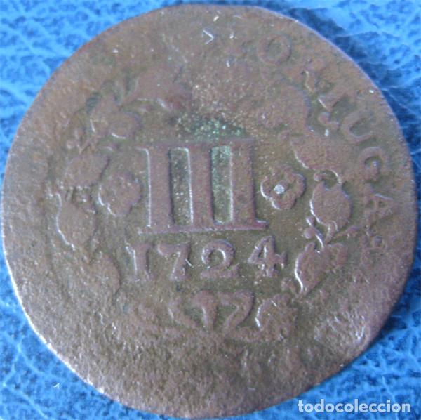 Old Coins of Europe: Portugal, 3 Reis 1724 ''Juan V (1706/1750)'' KM#215./ Usada, foto.