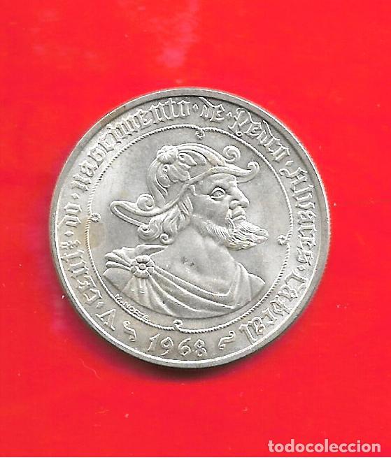 Monedas antiguas de Europa: PORTUGAL 50 ESCUDOS 1968, CABRAL, PLATA