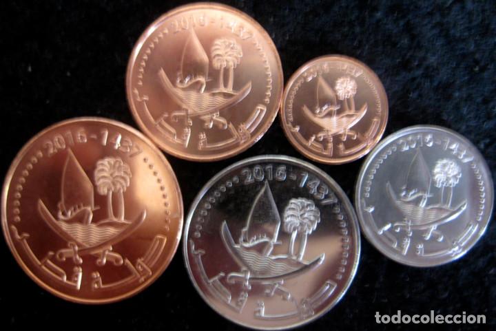 Monedas antiguas de Europa: Qatar, Set de 5 monedas: 1, 5, 10, 25 y 50 Dirham (2016) ./ Sin Circular, fotos.