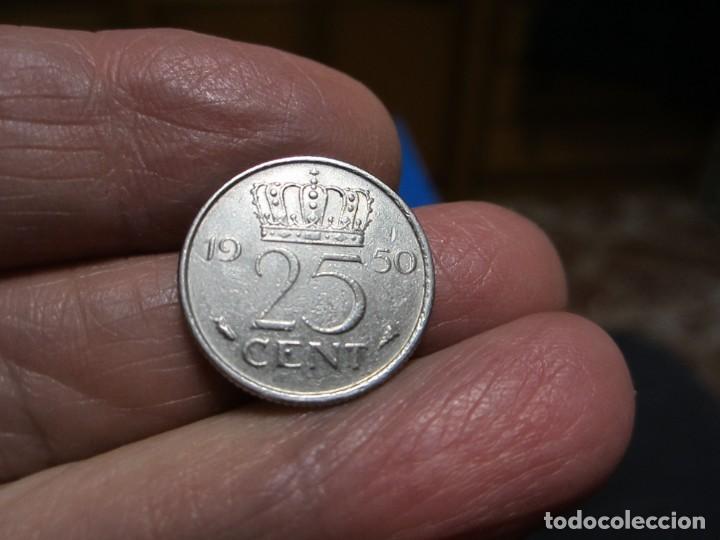 Monedas antiguas de Europa: MONEDA DE HOLANDA DE 25 C&Eacute;NTIMOS DE 1950 - Foto 2