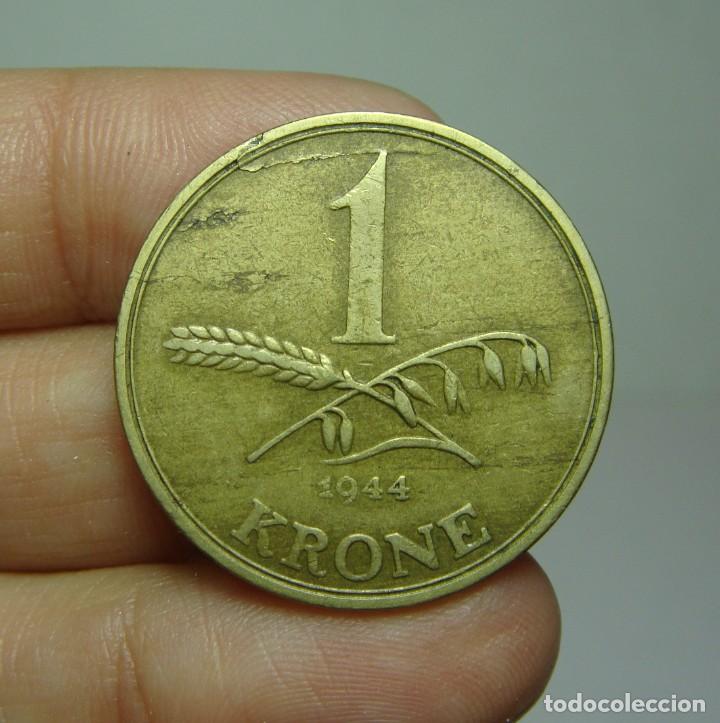 Monedas antiguas de Europa: 1 Krone. Dinamarca - 1944 - Foto 2