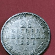 Monedas antiguas de Europa: MONEDA 2 1/2 SILVER GROSCHEN 1869 MBC+