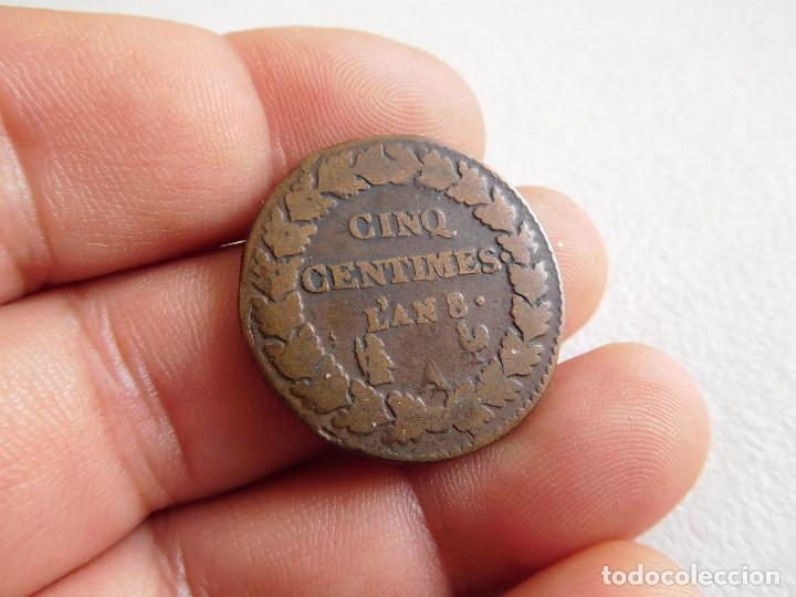 Monedas antiguas de Europa: Francia. moneda de 5 c&eacute;ntimos a&ntilde;o 8 A - Foto 1