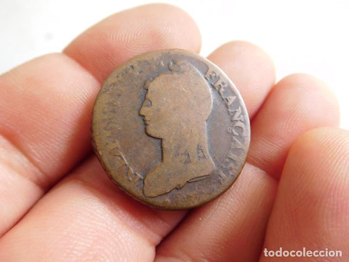 Monedas antiguas de Europa: Francia. moneda de 5 c&eacute;ntimos a&ntilde;o 8 A - Foto 2