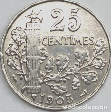 Monedas antiguas de Europa: moneda 25 centimos francia 1905 - Foto 1