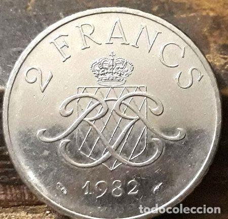 Monedas antiguas de Europa: moneda monaco 2 francs 1982 excelente - Foto 1