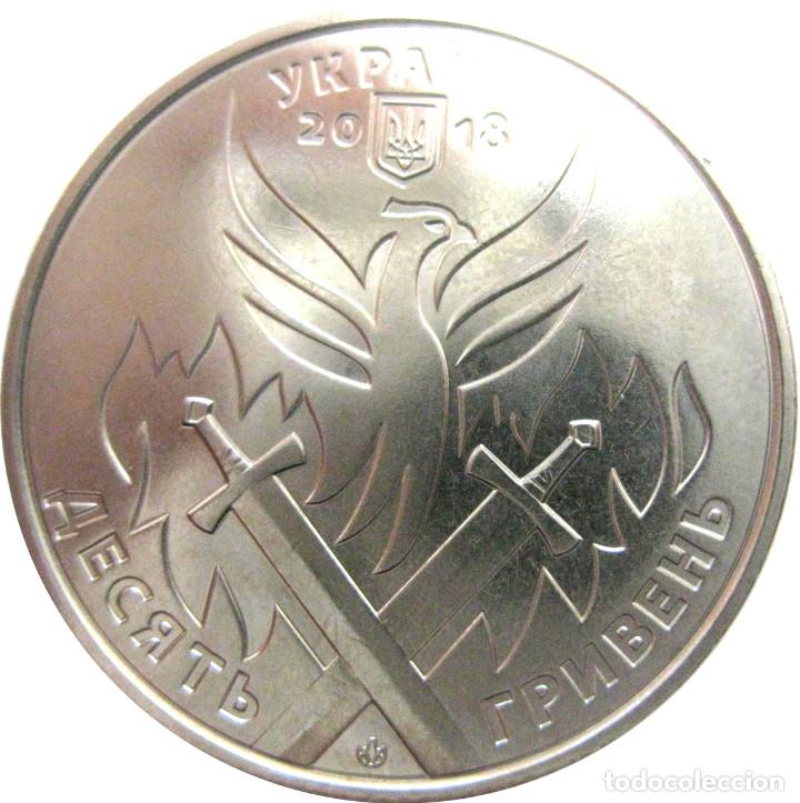 Monedas antiguas de Europa: Ucrania (Ukrania), 10 Grivna 2018 ''Voluntariado'' KM#339./ Sin Circular./ Lujo.