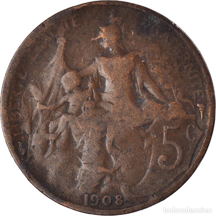 Monedas antiguas de Europa: [#1014171] Moneda, Francia, 5 Centimes, 1908 - Foto 2