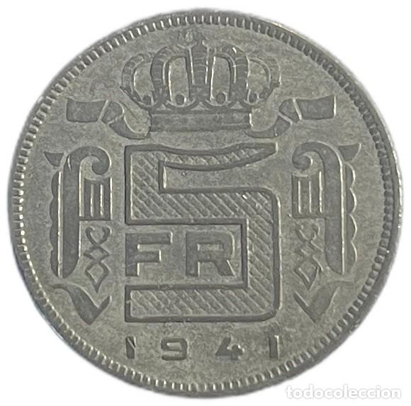 Old Coins of Europe: B&Eacute;LGICA. SEGUNDA GUERRA MUNDIAL (WWII). LEOPOLDO III. 5 FRANCOS. 1.941